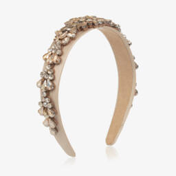 Graci-Girls Sparkling Crystal Gold Headband | Childrensalon Outlet