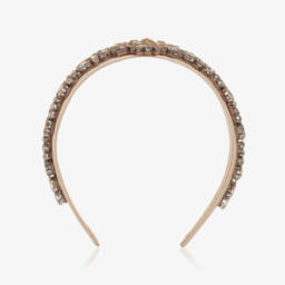 Graci-Girls Sparkling Crystal Gold Headband | Childrensalon Outlet