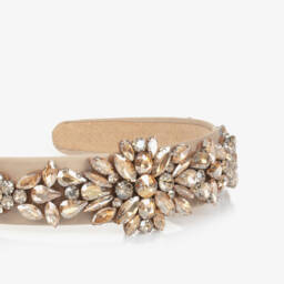 Graci-Girls Sparkling Crystal Gold Headband | Childrensalon Outlet