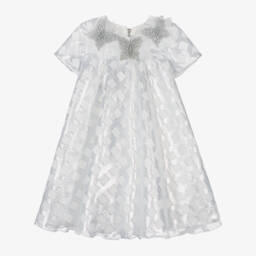 Graci-Girls Sparkling Silver Organza Delight | Childrensalon Outlet