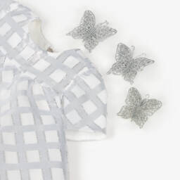 Graci-Girls Sparkling Silver Organza Delight | Childrensalon Outlet