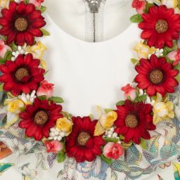 Graci-Girls White Floral Dress  | Childrensalon Outlet