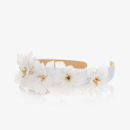 Graci-Girls White Flower Hairband | Childrensalon Outlet