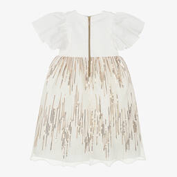 Graci-Girls White & Gold Sequin Dress | Childrensalon Outlet