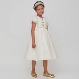 Graci-Girls White & Ivory Tulle Dress | Childrensalon Outlet