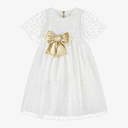 Graci-Girls White Tulle Daisy Dress | Childrensalon Outlet