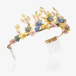 Graci-Gold Floral Tiara Hairband | Childrensalon Outlet