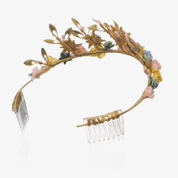 Graci-Gold Floral Tiara Hairband | Childrensalon Outlet