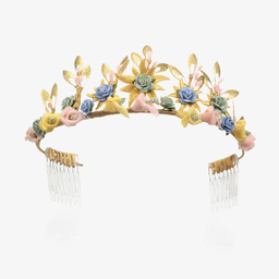 Graci-Gold Floral Tiara Hairband | Childrensalon Outlet