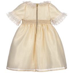Graci-Золотистое платье с кружевной отделкой | Childrensalon Outlet
