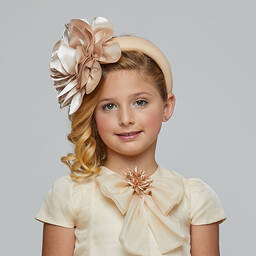Graci-Золотистый ободок с атласным цветком | Childrensalon Outlet