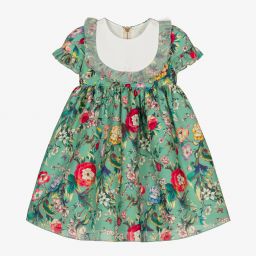 Graci-Зеленое платье с цветами для малышей | Childrensalon Outlet