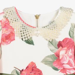 Graci-Кремовое платье с розовыми цветами | Childrensalon Outlet