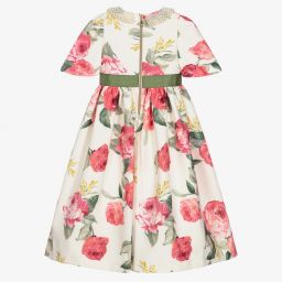 Graci-Кремовое платье с розовыми цветами | Childrensalon Outlet