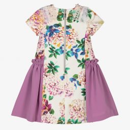 Graci-Кремово-фиолетовое платье с цветами | Childrensalon Outlet