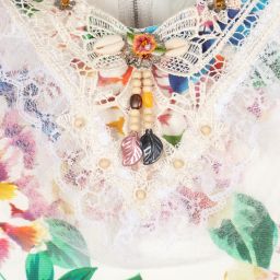 Graci-Кремово-фиолетовое платье с цветами | Childrensalon Outlet