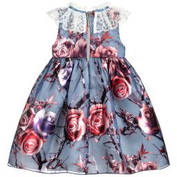Graci-Metallic Blue Organza Dress  | Childrensalon Outlet