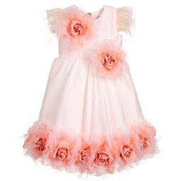 Graci-Pale Pink Organza Flower Dress | Childrensalon Outlet