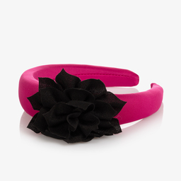 غراتسي-طوق للشعر لون زهري فوشيا وأسود للبنات | Childrensalon Outlet