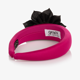 غراتسي-طوق للشعر لون زهري فوشيا وأسود للبنات | Childrensalon Outlet