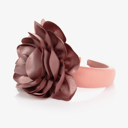 Graci-Розовый ободок с атласным цветком | Childrensalon Outlet