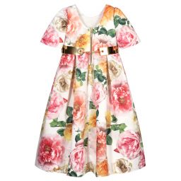 Graci-White & Pink Floral Dress | Childrensalon Outlet