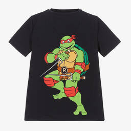 Gresham Blake for Childrensalon-Black Cotton Turtle T-Shirt | Childrensalon Outlet