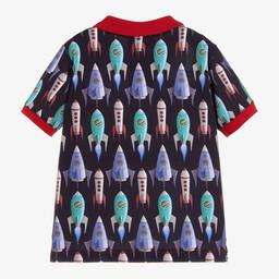 Gresham Blake for Childrensalon-Boys Blue Cotton Rocket Polo | Childrensalon Outlet