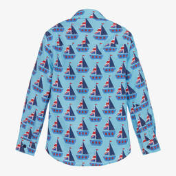 غريشام بليك فور تشلدرن صالون-قميص قطن لون تركواز للأولاد | Childrensalon Outlet