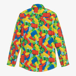 Gresham Blake for Childrensalon-Boys Cotton Bricks Shirt | Childrensalon Outlet