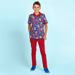 Gresham Blake for Childrensalon- Boys Cotton REN & STIMPY Polo | Childrensalon Outlet