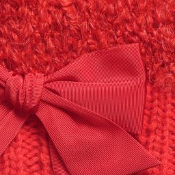 Grevi-قبعة صوف موهير محبوك لون أحمر للبنات | Childrensalon Outlet