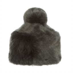 Grevi-Серая шапка из искусственного меха с помпоном | Childrensalon Outlet