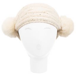 Grevi-طوق للرأس مزيج صوف محبوك لون عاجي للبنات | Childrensalon Outlet