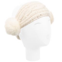Grevi-طوق للرأس مزيج صوف محبوك لون عاجي للبنات | Childrensalon Outlet