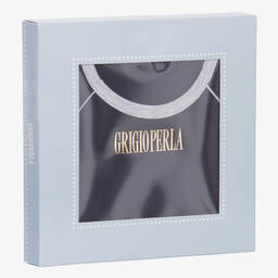 Grigio Perla-Boys Navy Blue Cotton T-Shirt | Childrensalon Outlet