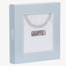 Grigio Perla-Boys White Cotton T-Shirt | Childrensalon Outlet