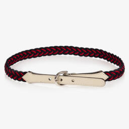 غوتشي-حزام ويب لون كحلي وأحمر | Childrensalon Outlet