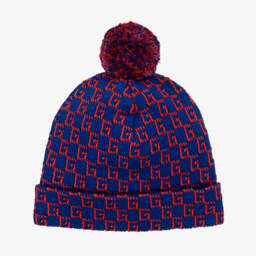 Gucci-Boys Blue Cotton Logo Beanie | Childrensalon Outlet