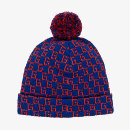 Gucci-Boys Blue Cotton Logo Beanie | Childrensalon Outlet