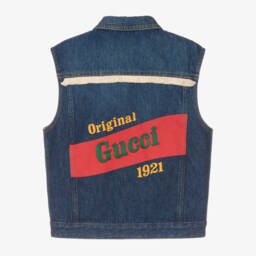 Gucci-Boys Blue Denim Logo Vest | Childrensalon Outlet