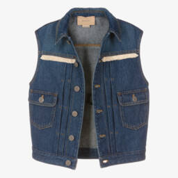 Gucci-Boys Blue Denim Logo Vest | Childrensalon Outlet