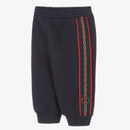 Gucci-Boys Blue Logo Cuffed Joggers | Childrensalon Outlet