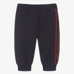 Gucci-Boys Blue Logo Cuffed Joggers | Childrensalon Outlet