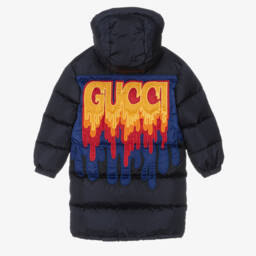 Gucci-Boys Blue Quilted Down Coat | Childrensalon Outlet
