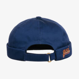 Gucci-Boys Blue Twill Docker Cap | Childrensalon Outlet