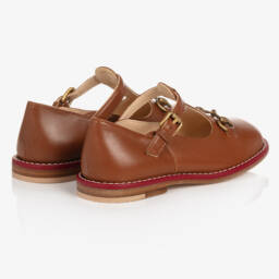 Gucci-Коричневые кожаные туфли с Т-образным ремешком | Childrensalon Outlet