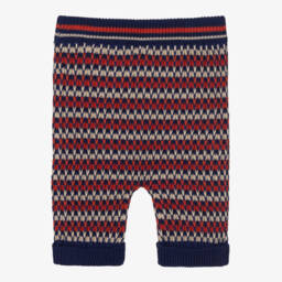 Gucci-بنطلون أطفال ولادي قطن محبوك لون كحلي وأحمر | Childrensalon Outlet