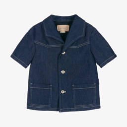 Gucci-Boys Denim Blue Logo Jacket | Childrensalon Outlet