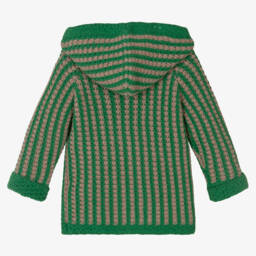 Gucci-Boys Green Striped Wool Cardigan | Childrensalon Outlet